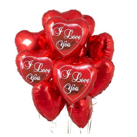Product 15 red heart balloons