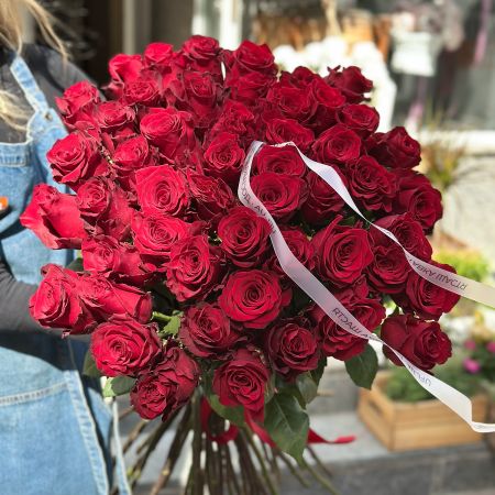 Bouquet 51 long red roses (90 �m)