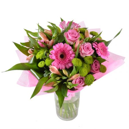 Bouquet Pink roses and gerberas