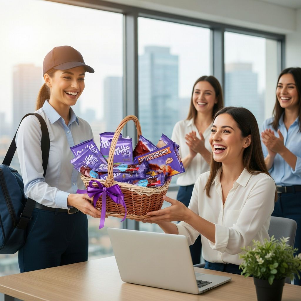 Milka-basket, Basket of Milka, basket of chocolate, basket of sweets, order gift, gift delivery, swe