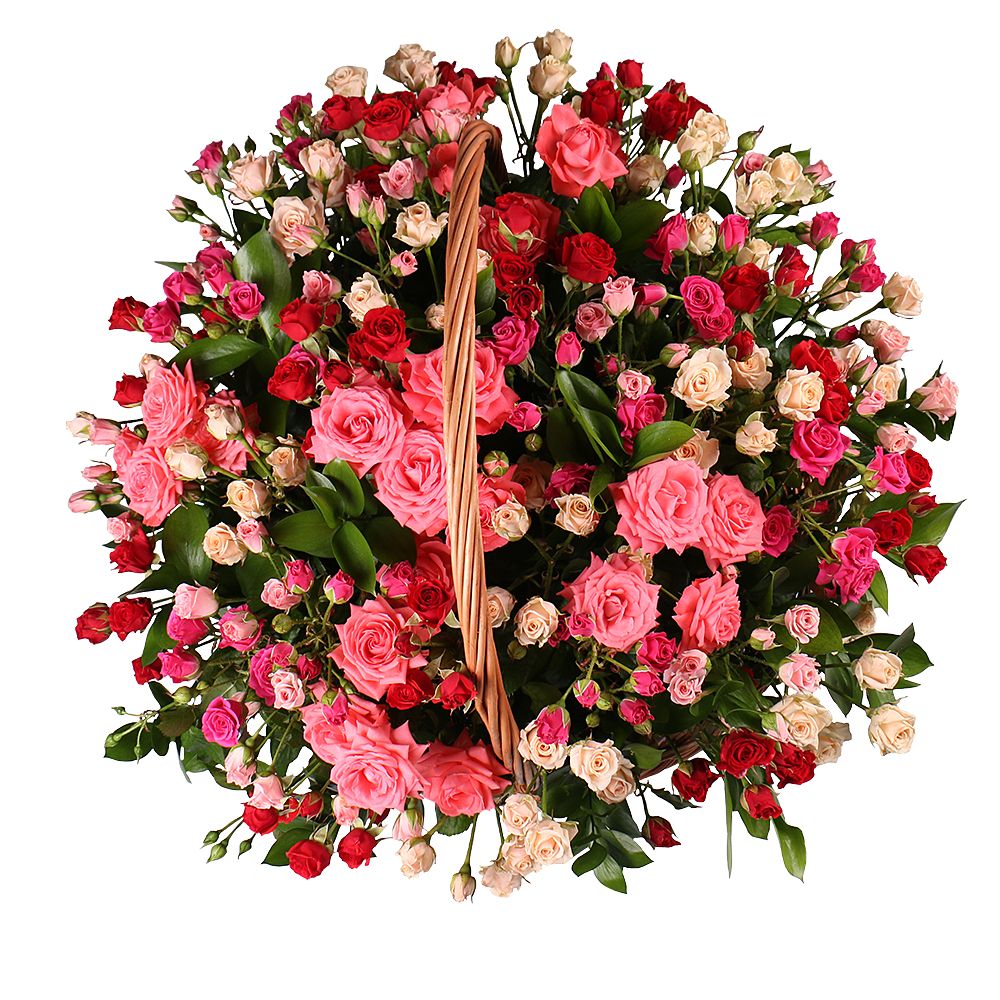 Bouquet Basket with roses