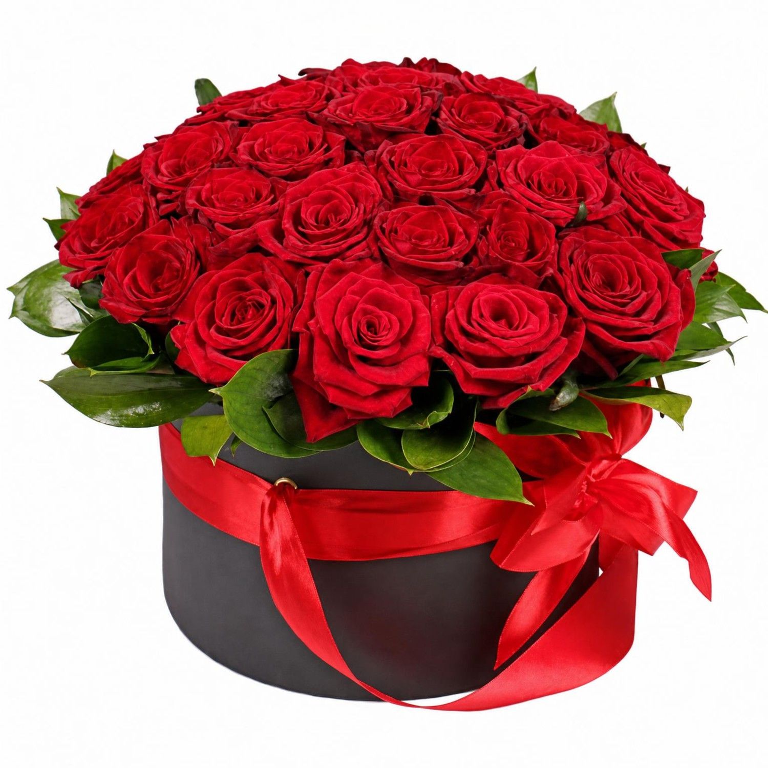 rose (31 pcs.), oasis, box, packaging, ribbon