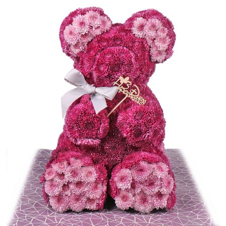 Bouquet Pink teddy with a tie-bow