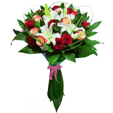 Bouquet Roses with lilies